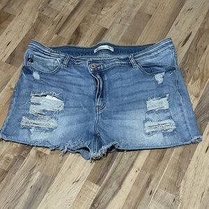 Kancan Distressed Women's Shorts - Light Blue